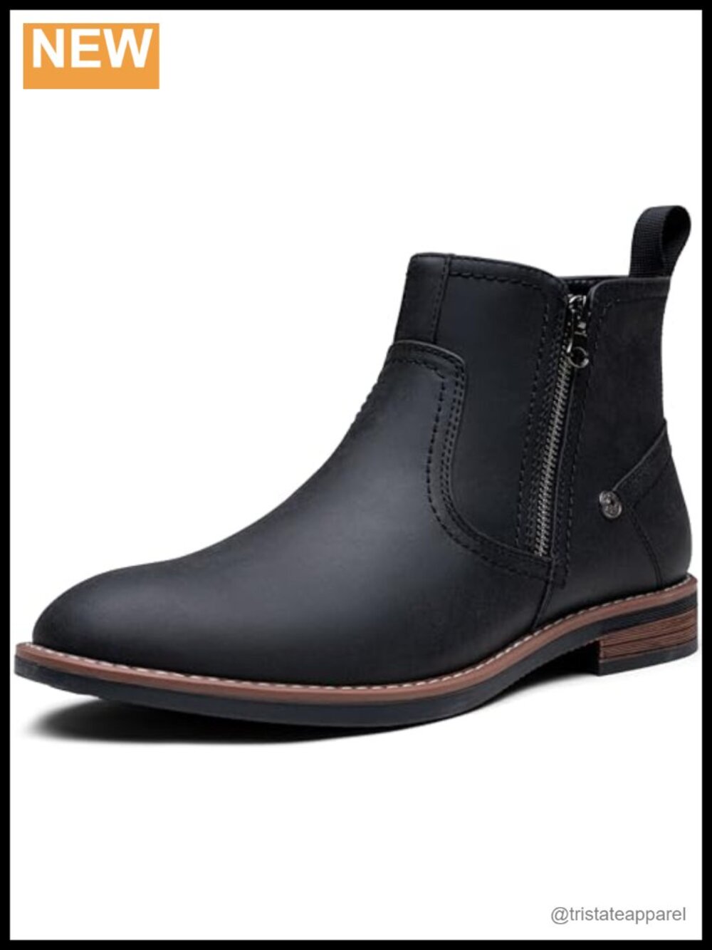 Men's Dress Chukka Boots Side Zipper PU Leather Ankle Casual